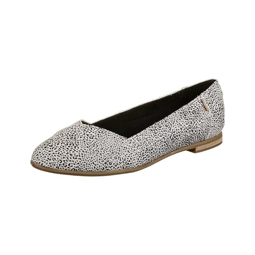Toms Black/White Suede Leopard Julie Flat 6